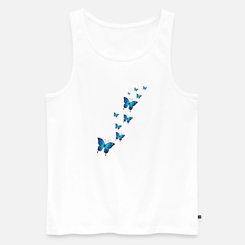Blauer Schmetterling - Männer Premium Bio Tank Top - Weiß