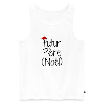 Futur père noël cadeau futur papa - Débardeur bio Premium Homme - blanc - Devant - Michal (187cm)