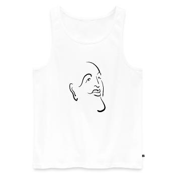 Mit dem Gesicht zum Horizont stilisiert in Tinte - Männer Premium Bio Tank Top - Weiß - Vorne - Michal (187cm)
