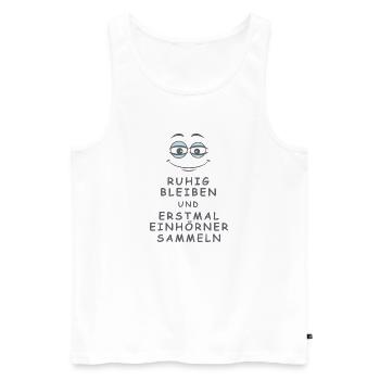 Einhörner sammeln - Männer Premium Bio Tank Top - Weiß - Vorne - Michal (187cm)