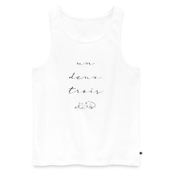 un deux trois cat - Männer Premium Bio Tank Top - Weiß - Vorne - Michal (187cm)