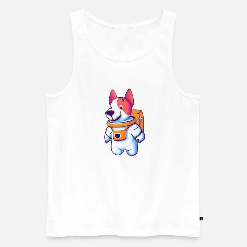 Astronautenhund - Männer Premium Bio Tank Top - Weiß