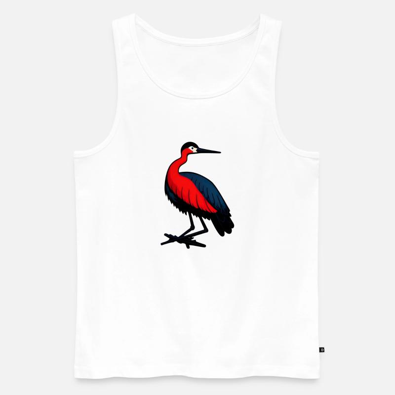 Kranich Vogel - Männer Premium Bio Tank Top - Weiß