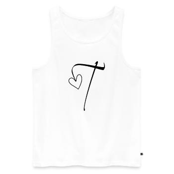 Buchstabe T Buchstabe-T Kalligrafie - Männer Premium Bio Tank Top - Weiß - Vorne - AI Model Male 178 light (178cm)