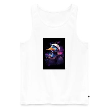 Duck Astronaut in Galaxy - Männer Premium Bio Tank Top - Weiß - Vorne - Michal (187cm)