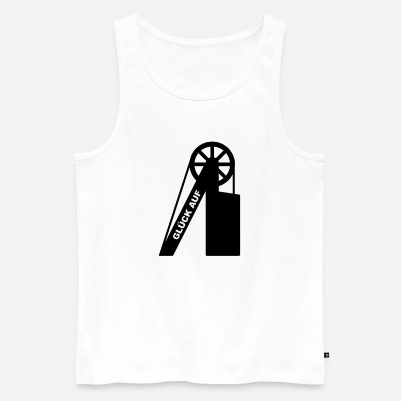 Glück Auf Förderturm - Männer Premium Bio Tank Top - Weiß