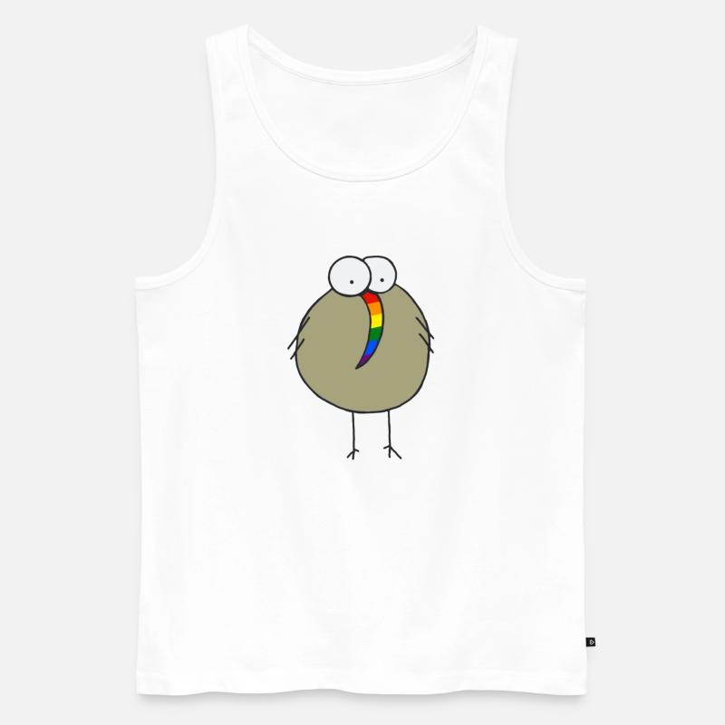 Regenbogenkiwi - Männer Premium Bio Tank Top - Weiß