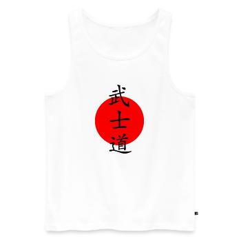 Bushido - Der Weg des Kriegers - Männer Premium Bio Tank Top - Weiß - Vorne - Michal (187cm)