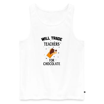 Will Trade Teachers For Chocolate Teachers Choco - Débardeur bio Premium Homme - blanc - Devant - Michal (187cm)