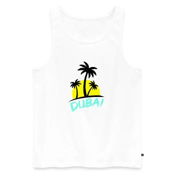 Dubai - Men's Premium Organic Tank Top - white - Front - AI Model Male 178 light (178cm)