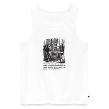 Franklin's Future: Free Money for a Free People - Men's Premium Organic Tank Top - white - Front - AI Model Male 178 light (178cm)