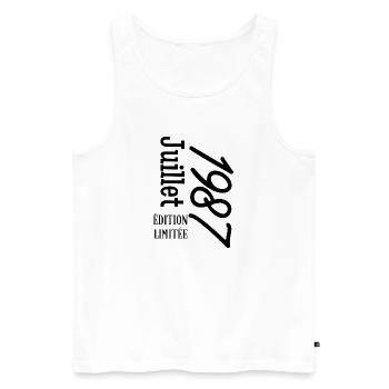 Limitierte Auflage Juli 1987 - Männer Premium Bio Tank Top - Weiß - Vorne - Michal (187cm)