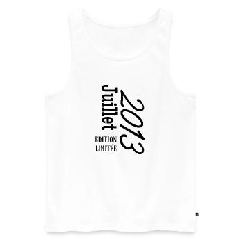Limitierte Auflage Juli 2013 - Männer Premium Bio Tank Top - Weiß - Vorne - Michal (187cm)
