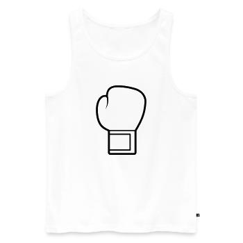 Boxhandschuh - Männer Premium Bio Tank Top - Weiß - Vorne - AI Model Male 178 light (178cm)