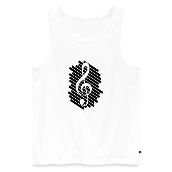 Musik Notenschlüssel Note Melodie Musiknote Audio - Männer Premium Bio Tank Top - Weiß - Vorne - AI Model Male 178 light (178cm)