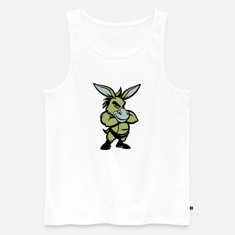 esel comic - Männer Premium Bio Tank Top - Weiß