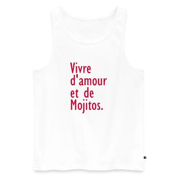 Leben von Liebe und Mojitos - Männer Premium Bio Tank Top - Weiß - Vorne - AI Model Male 178 light (178cm)