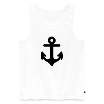 Anker - Männer Premium Bio Tank Top - Weiß - Vorne - AI Model Male 178 light (178cm)