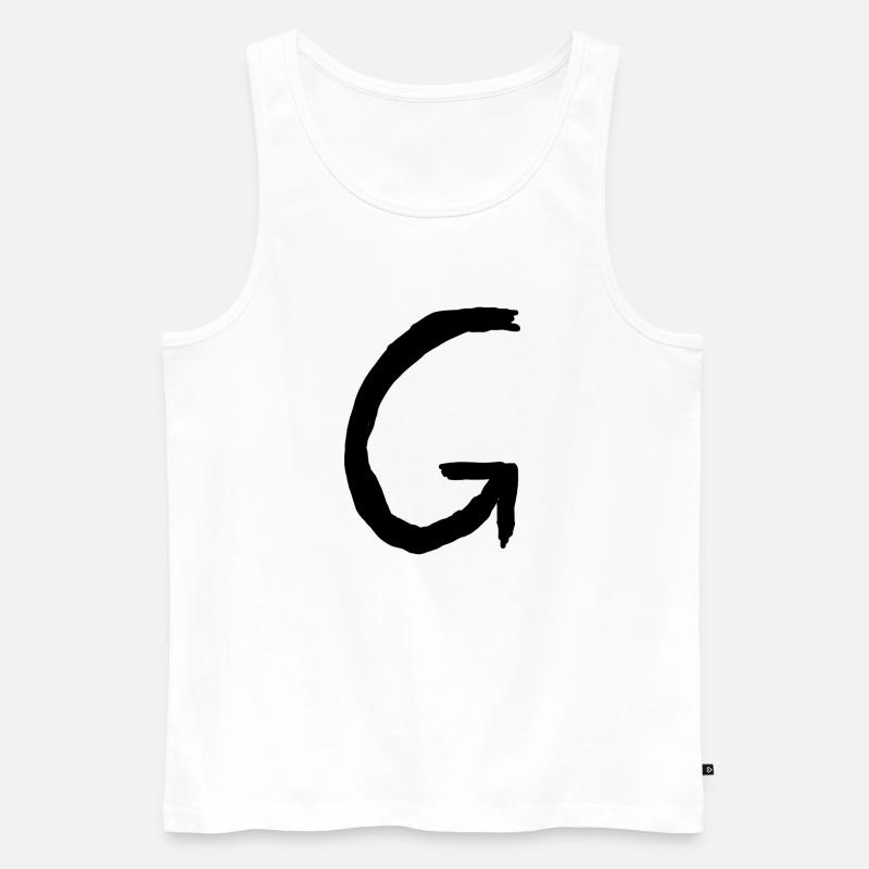 Buchstabe G - Männer Premium Bio Tank Top - Weiß