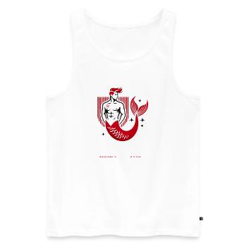 T-Shirt Warschau Akustisch 2024 - Männer Premium Bio Tank Top - Weiß - Vorne - AI Model Male 178 light (178cm)