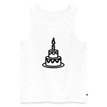 Geburtstagskuchen - Männer Premium Bio Tank Top - Weiß - Vorne - Michal (187cm)