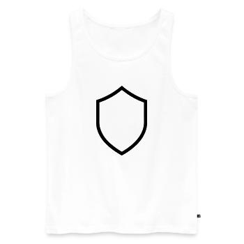 shield - Men's Premium Organic Tank Top - white - Front - AI Model Male 178 light (178cm)