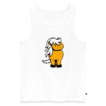 Pferd Süß Pony Fohlen Pferdemädchen Niedlich Comic - Männer Premium Bio Tank Top - Weiß - Vorne - AI Model Male 178 light (178cm)