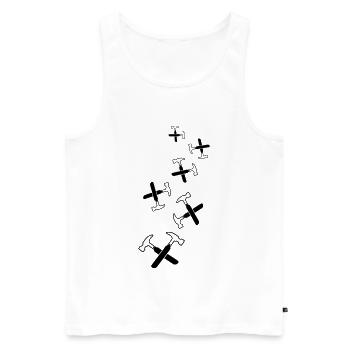 Symbole du marteau - Débardeur bio Premium Homme - blanc - Devant - Michal (187cm)