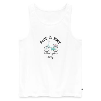Ride a bike - Débardeur bio Premium Homme - blanc - Devant - AI Model Male 178 light (178cm)