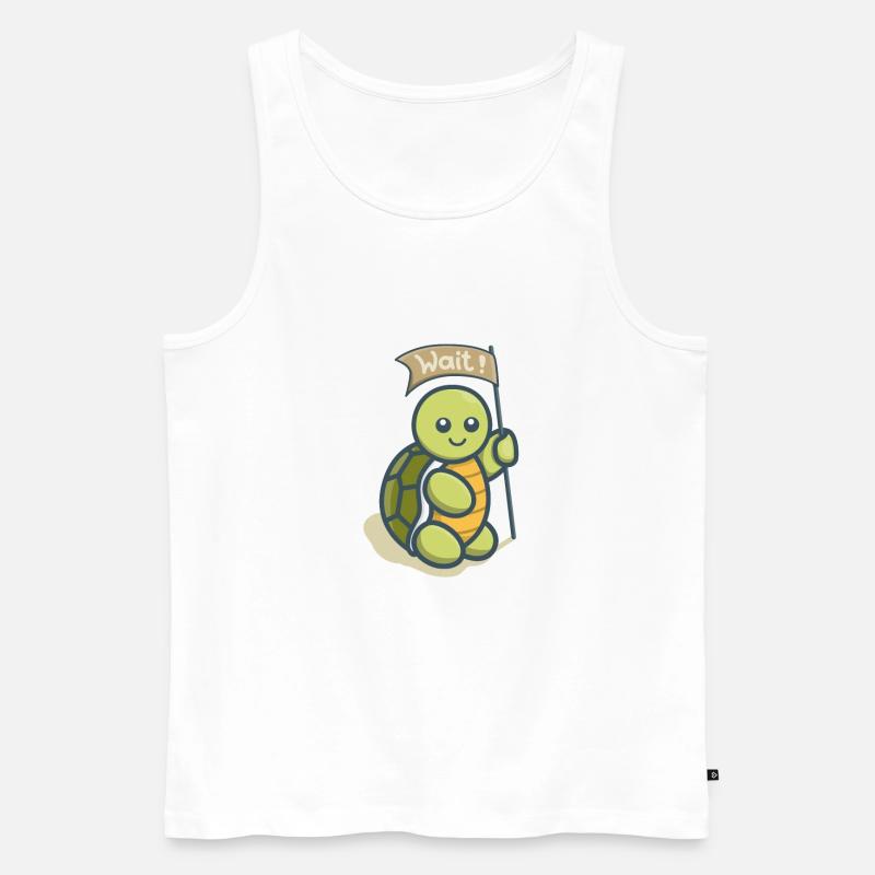 Funny Cute Turtle - Männer Premium Bio Tank Top - Weiß