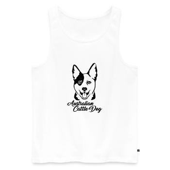 Australian Cattle Dog - Männer Premium Bio Tank Top - Weiß - Vorne - Michal (187cm)