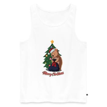 Ours polaire de Noël - Drôle de cadeau d’animal mignon de Noël - Débardeur bio Premium Homme - blanc - Devant - Michal (187cm)