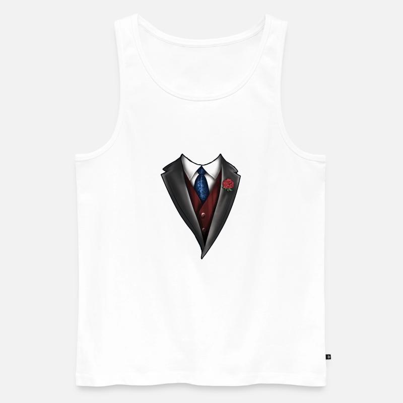 Tuxedo Tie Designs Tie blue - Männer Premium Bio Tank Top - Weiß