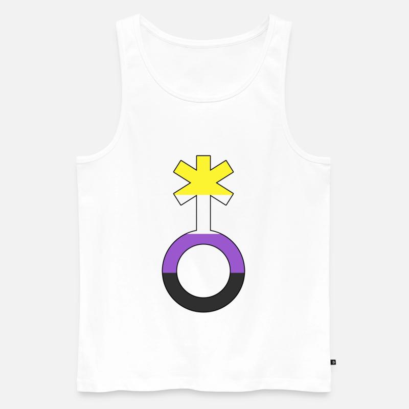 Non-binary symbol non-binary non-binary gender - Men's Premium Organic Tank Top - white