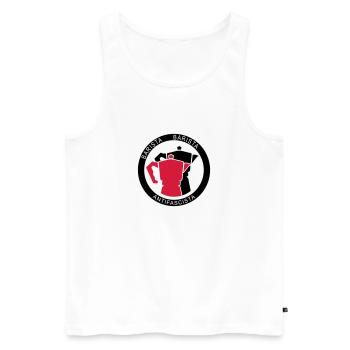 Barista Baristia Antifascista - Coffee for the Left - Men's Premium Organic Tank Top - white - Front - AI Model Male 178 light (178cm)