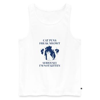 Katze Puns Freak Meowt - Männer Premium Bio Tank Top - Weiß - Vorne - AI Model Male 178 light (178cm)