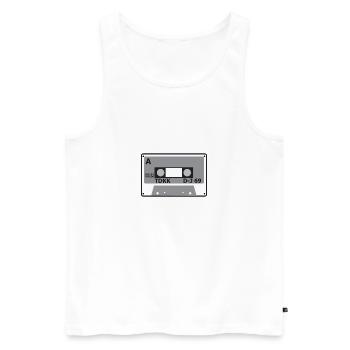 Cassette tape icon TDK in grey - Men's Premium Organic Tank Top - white - Front - Michal (187cm)