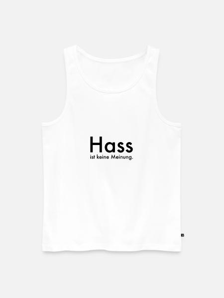 Hass ist keine Meinung - Männer Premium Bio Tank Top - Weiß