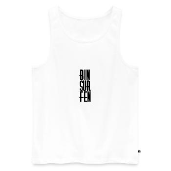bin surfen - Männer Premium Bio Tank Top - Weiß - Vorne - Michal (187cm)