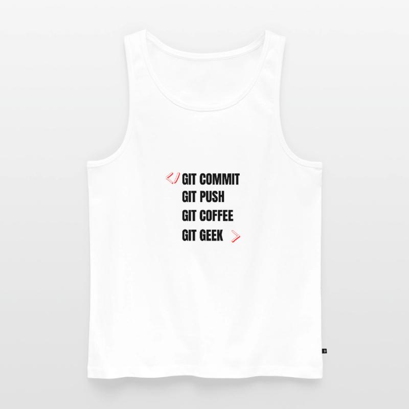 git commit git push git coffee git geek développeu Débardeur bio Premium Homme