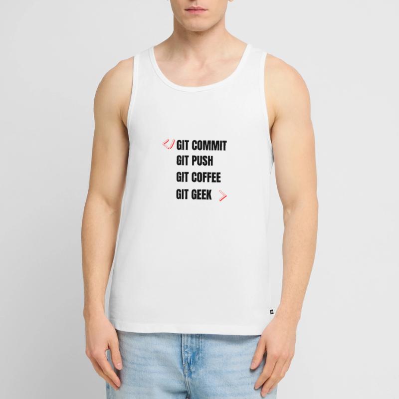 git commit git push git coffee git geek développeu Débardeur bio Premium Homme