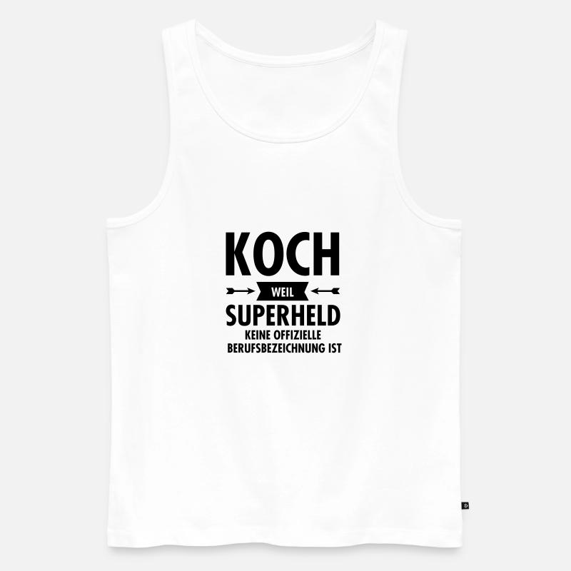Koch - Superheld - Männer Premium Bio Tank Top - Weiß