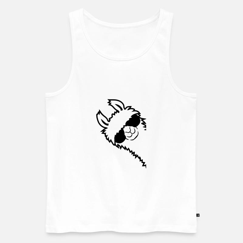 Lama guckt seitlich - Männer Premium Bio Tank Top - Weiß