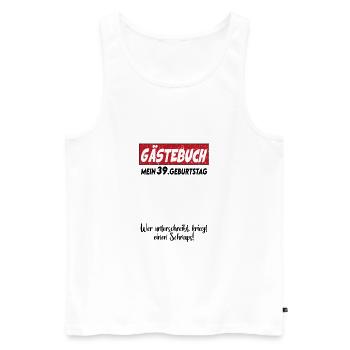 Geburtstag Gästebuch 39 Unterschrift Birthday - Männer Premium Bio Tank Top - Weiß - Vorne - Michal (187cm)