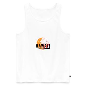 Artistic Honolulu Oahu Hawaii Cool Palm Tree - Men's Premium Organic Tank Top - white - Front - Michal (187cm)