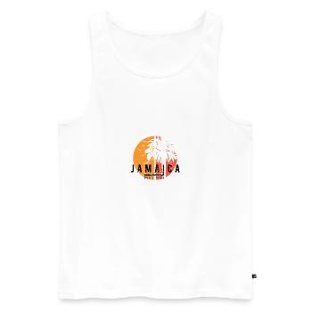 Artistic Ocho Rios Jamaica Cool Palm Tree - Men's Premium Organic Tank Top - white - Front - Michal (187cm)