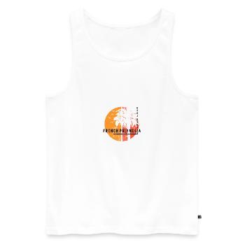 Artistic Bora Bora French Polynesia Cool Palm - Men's Premium Organic Tank Top - white - Front - Michal (187cm)