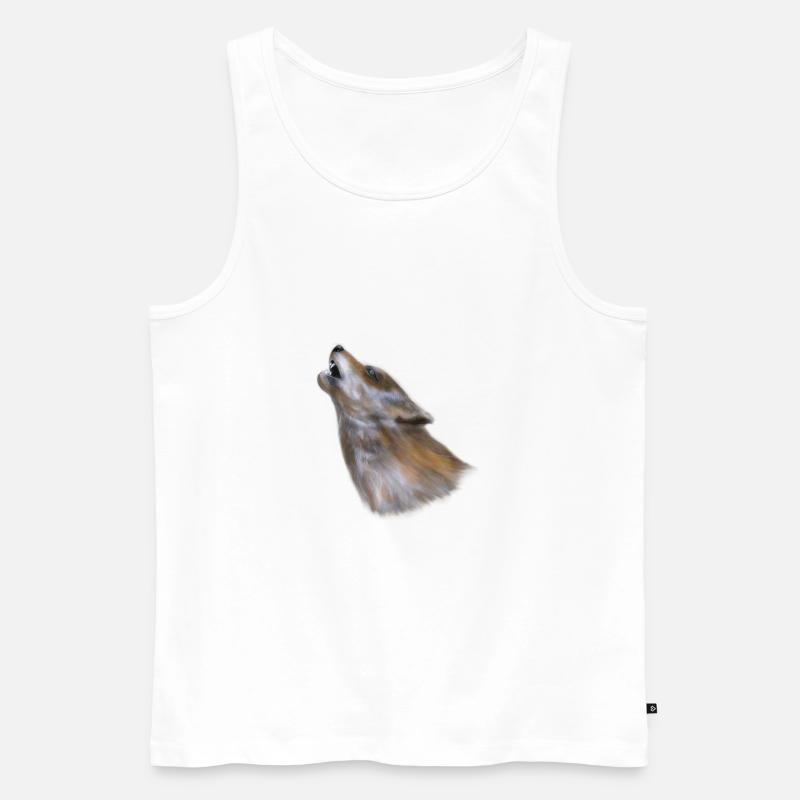 Wolf howl - Männer Premium Bio Tank Top - Weiß