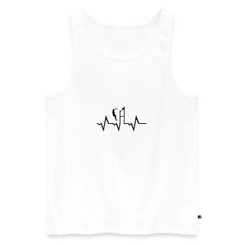 Volleyball & Herzschlag, Volleyballspieler - Männer Premium Bio Tank Top - Weiß - Vorne - AI Model Male 178 light (178cm)