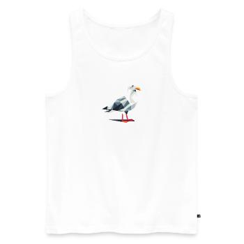 Moin Bande dessinée Nordsee Hambourg Polygone Mouette Oiseau Jetée - Débardeur bio Premium Homme - blanc - Devant - Michal (187cm)